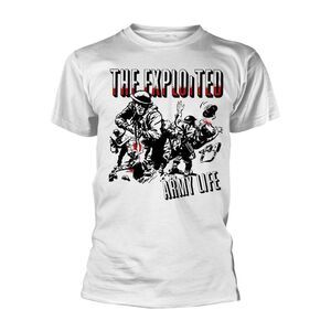 The Exploited Unisex Adult Army Life T-Shirt / White